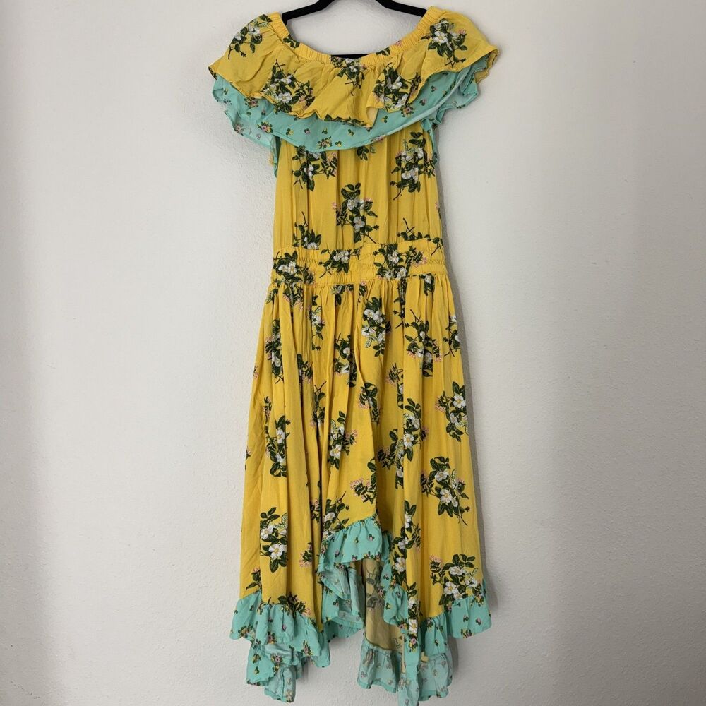 Matilda Jane Hooked on a Feeling Midi Dress Off Shoulder Large Ruffle Garden - Picture 6 of 9
